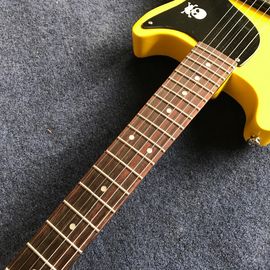 Wholesale and Hot selling OEM studio electric guitar yellow color one piece bridge pickup LP 1958 Junior guitar supplier