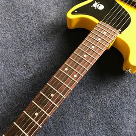 Wholesale and Hot selling OEM studio electric guitar yellow color one piece bridge pickup LP 1958 Junior guitar supplier