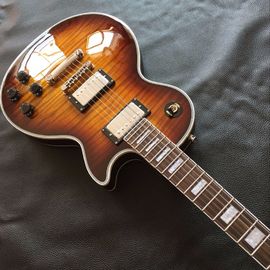 2017 line up custom 1959 R9 Tiger Flame LP Electric guitar,Chrome hardware,Chibson solid mahogany LP guitar supplier
