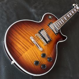 2017 line up custom 1959 R9 Tiger Flame LP Electric guitar,Chrome hardware,Chibson solid mahogany LP guitar supplier