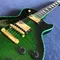Customized electric guitar lp model in green color black burst green supplier