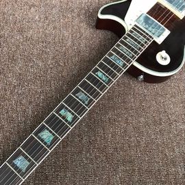 Custom Sale LP electric Guitar Tiger striped maple cover Mahogany body classic 60 black musical instruments supplier