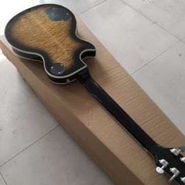 NEW Arrival Custom Electric Guitar with TonePros, Ebony fretboard-fret nib binding, Quilted Maple Top & Back, in Brown supplier