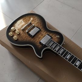 NEW Arrival Custom Electric Guitar with TonePros, Ebony fretboard-fret nib binding, Quilted Maple Top & Back, in Brown supplier