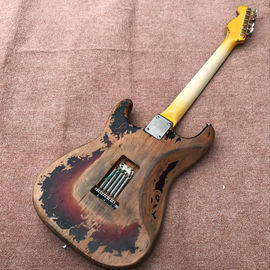 New style high quality relic remains ST electric guitar, handmade SRV aged relic electric guitar, Vintage Sunburst supplier