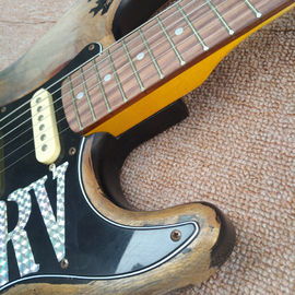 New style high quality relic remains ST electric guitar, handmade SRV aged relic electric guitar, Vintage Sunburst supplier