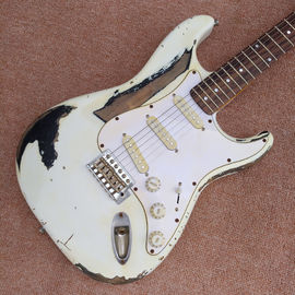 New style high quality relic remains ST electric guitar, handmade ST aged relic electric guitar supplier