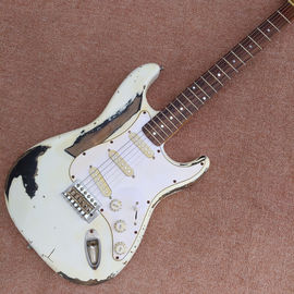 New style high quality relic remains ST electric guitar, handmade ST aged relic electric guitar supplier
