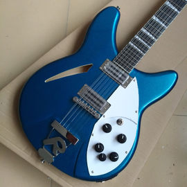 2018 Best Bass Top quality 12 strings Hollow body Electric Bass guitar in Metallic blue color, Chrome hardware supplier