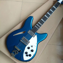 2018 Best Bass Top quality 12 strings Hollow body Electric Bass guitar in Metallic blue color, Chrome hardware supplier