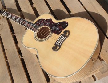 2018 New Chibson G200 acoustic guitar flame maple natrual GB G200 electric acoustic guitar supplier