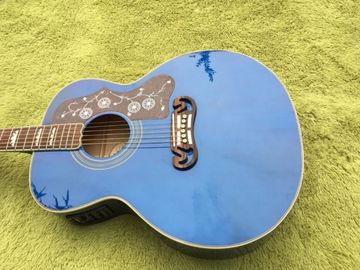 2018 Chibson G200 acoustic guitar transparent blue GB G200 electric acoustic presys blend Mic guitar Jumbo GB200 supplier