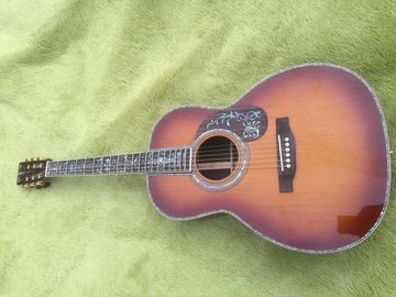 Custom 000 Deluxe classic acoustic guitar,Solid Spruce top,Real Abalone binding,39 inch Ebony fingerboard Guitar supplier