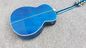 Top quality Blue G200 classic acoustic guitar,Golden Hardware,Solid Sprue top,Factory Custom Maple body guitar supplier