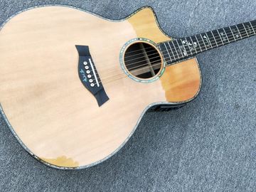 Left handed Cutaway 916 Acoustic guitar,Solid spruce top,Factory Ebony Fretboard Guitar,Abalone inlays OEM Guitar supplier