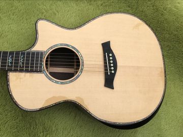 Cutaway 814s acoustic guitar,Solid spruce top,Ebony fingerboard,Real Abalone inlays and binding body cut supplier