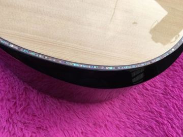 Body cut acoustic guitar Real abalone solid top SP14s electric acoustic guitar supplier