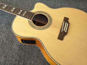 12 Strings Acoustic Guitar / guitar natural AAA Solid Spruce Body 43 inch Guitar Acoustic Fishman Pickups guitar supplier