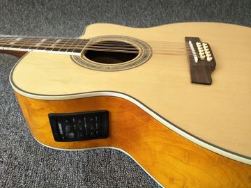 12 Strings Acoustic Guitar / guitar natural AAA Solid Spruce Body 43 inch Guitar Acoustic Fishman Pickups guitar supplier