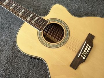 12 Strings Acoustic Guitar / guitar natural AAA Solid Spruce Body 43 inch Guitar Acoustic Fishman Pickups guitar supplier