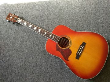 Left hand Acoustic guitar Cherry Sunburst hummingbird Acoustic Guitar+Factory customization supplier