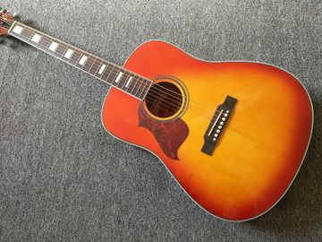 Left hand Acoustic guitar Cherry Sunburst hummingbird Acoustic Guitar+Factory customization supplier