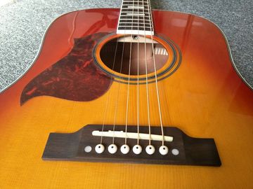 Left hand Acoustic guitar Cherry Sunburst hummingbird Acoustic Guitar+Factory customization supplier