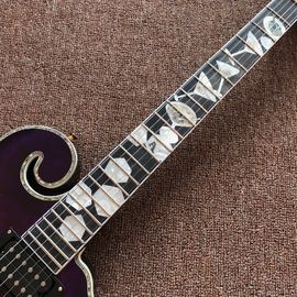 New Design CUSTOM purple electric guitar , with shell beautiful woman on body , 6 strings guitars , high quality guitar supplier