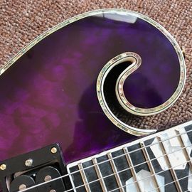 New Design CUSTOM purple electric guitar , with shell beautiful woman on body , 6 strings guitars , high quality guitar supplier