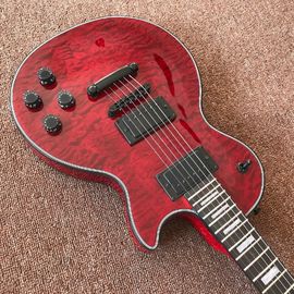 New custom Electric guitar Hot Selling red color Electric Guitar 6 Strings Guitars with black binding and black hardware supplier