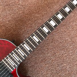 New custom Electric guitar Hot Selling red color Electric Guitar 6 Strings Guitars with black binding and black hardware supplier