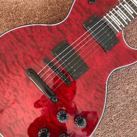 New custom Electric guitar Hot Selling red color Electric Guitar 6 Strings Guitars with black binding and black hardware supplier