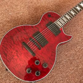 New custom Electric guitar Hot Selling red color Electric Guitar 6 Strings Guitars with black binding and black hardware supplier