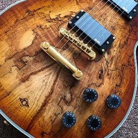 New custom Electric guitar Hot Selling Map transparent brown Custom Electric Guitar 6 Strings Guitars supplier