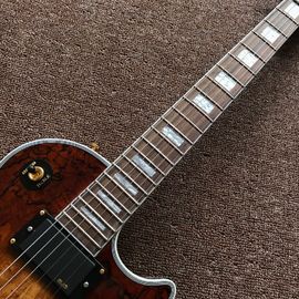 New custom Electric guitar Hot Selling Map transparent brown Custom Electric Guitar 6 Strings Guitars supplier