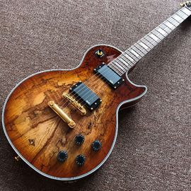 New custom Electric guitar Hot Selling Map transparent brown Custom Electric Guitar 6 Strings Guitars supplier