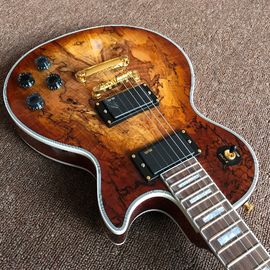 New custom Electric guitar Hot Selling Map transparent brown Custom Electric Guitar 6 Strings Guitars supplier