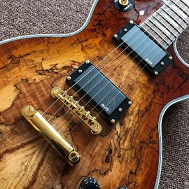New custom Electric guitar Hot Selling Map transparent brown Custom Electric Guitar 6 Strings Guitars supplier