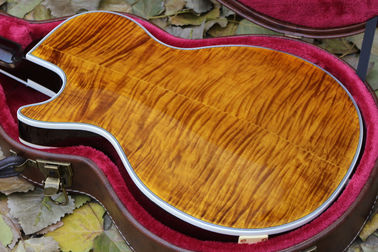 Custom double Tiger Flame Maple top supreme LP Electric Guitar golden hardware supplier