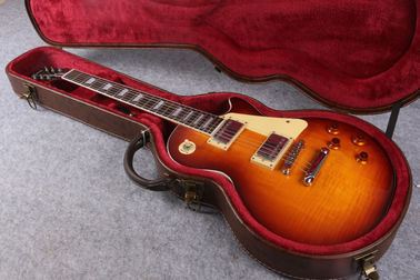 R9 Vos custom Tiger Flame Maple top LP Electric Guitar silver hardware supplier