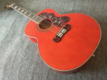 customization G200 Acoustic Guitar Flame red Top Solid spruce maple Tiger stripes Body Guitar supplier