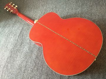 customization G200 Acoustic Guitar Flame red Top Solid spruce maple Tiger stripes Body Guitar supplier