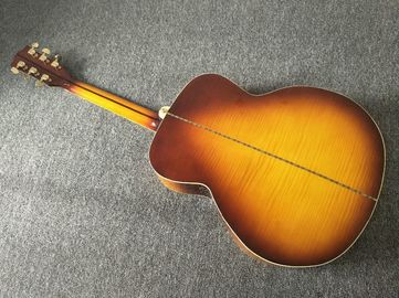 Factory Custom G200 Acoustic Guitar 43 inches Sunburst Sitika Solid Spruce Maple Acoustic Guitar Back / Side Tiger Strip supplier