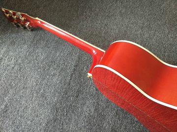 customization G200 Acoustic Guitar Flame red Top Solid spruce maple Tiger stripes Body Guitar supplier