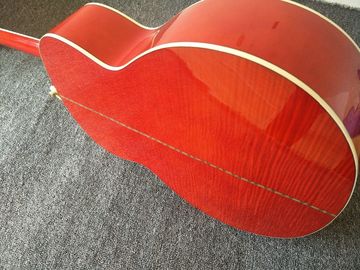 customization G200 Acoustic Guitar Flame red Top Solid spruce maple Tiger stripes Body Guitar supplier