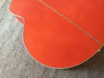 customization G200 Acoustic Guitar Flame red Top Solid spruce maple Tiger stripes Body Guitar supplier