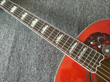 customization G200 Acoustic Guitar Flame red Top Solid spruce maple Tiger stripes Body Guitar supplier