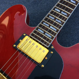 High-quality hollow body jazz electric guitar, Double F holes Red body and back electric guitar supplier