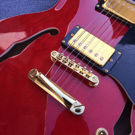 High-quality hollow body jazz electric guitar, Double F holes Red body and back electric guitar supplier