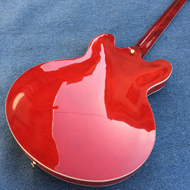 High-quality hollow body jazz electric guitar, Double F holes Red body and back electric guitar supplier